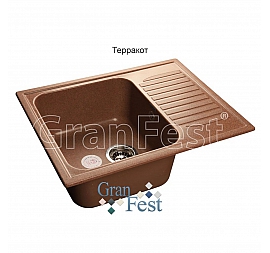 Мойка кухонная GranFest GF-S645L 64 см терракотовая