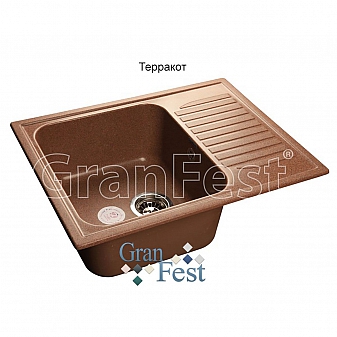 Мойка кухонная GranFest GF-S645L 64 см терракотовая