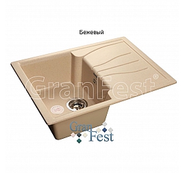 Мойка кухонная GranFest GF-S680L 68 см бежевая