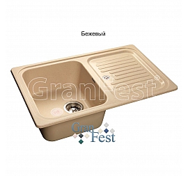 Мойка кухонная GranFest GF-S780L 78 см бежевая