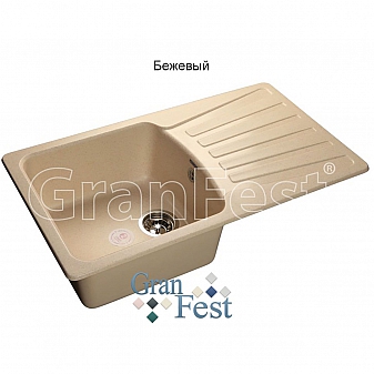 Мойка кухонная GranFest GF-S850L 84 см бежевая