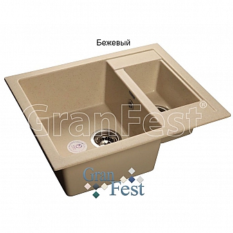 Мойка кухонная GranFest GF-Q610K 61 см бежевая