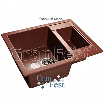 Мойка кухонная GranFest GF-Q610K 61 см красный марс