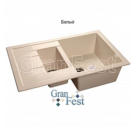 Мойка кухонная GranFest GF-Q775KL 77 см белая