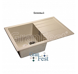 Мойка кухонная GranFest GF-Q780L 77 см бежевая