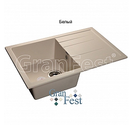 Мойка кухонная GranFest GF-Q780L 77 см белая