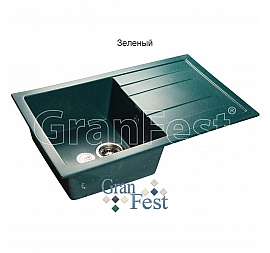 Мойка кухонная GranFest GF-Q780L 77 см зеленая