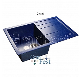 Мойка кухонная GranFest GF-Q780L 77 см синяя
