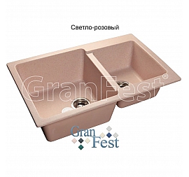 Мойка кухонная GranFest GF-P780K 78 см светло-розовая