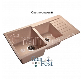 Мойка кухонная GranFest GF-P980KL 98 см светло-розовая