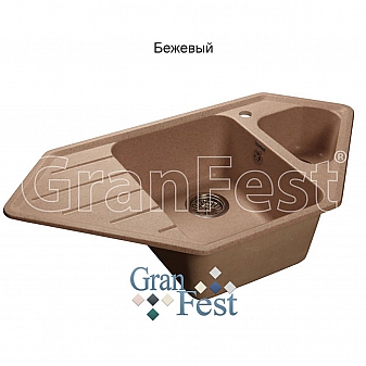 Мойка кухонная GranFest GF-C950E 93 см бежевая