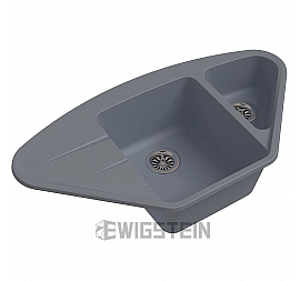 Мойка кухонная Ewigstein Wink 80KF 96 см серый металлик