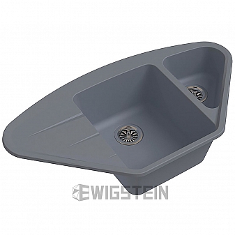 Мойка кухонная Ewigstein Wink 80KF 96 см серый металлик