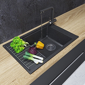 Мойка кухонная Акватон Делия 78 1A715132DE210 78 см графит