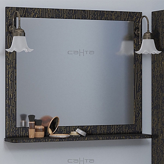 Зеркало Санта Классик 80 см черное золото