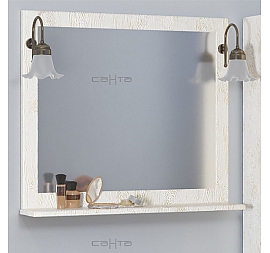 Зеркало Санта Классик 80 см белое золото