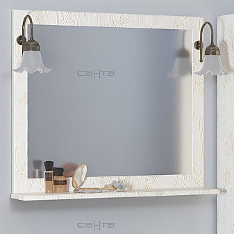 Зеркало Санта Классик 80 см белое золото