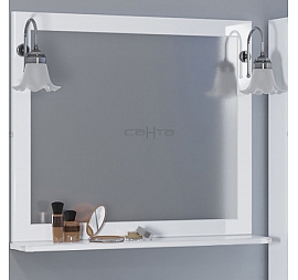 Зеркало Санта Классик 80 см белый глянец