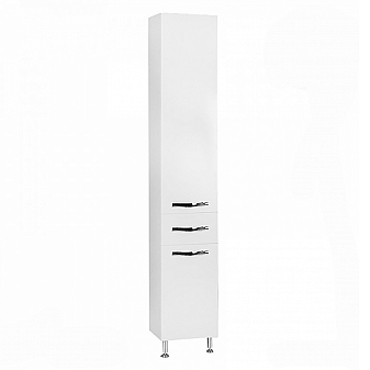 Пенал Акватон Ария Н 1A124303AA010 34 см с корзиной для белья белый