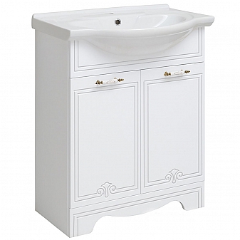 Тумба с умывальником Runo Кантри 65 см белая