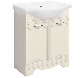 Тумба с умывальником Runo Кантри 65 см крем