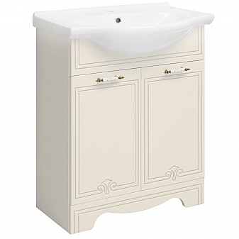 Тумба с умывальником Runo Кантри 65 см крем