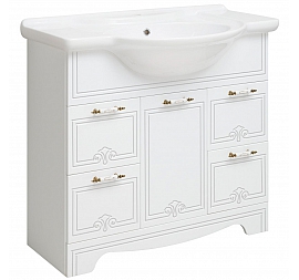 Тумба с умывальником Runo Кантри 85 см белая