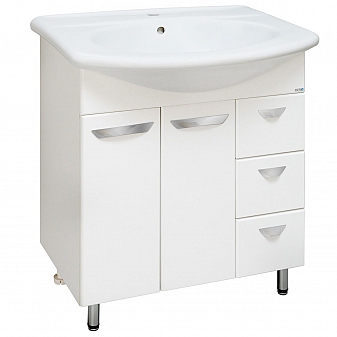 Тумба с умывальником Runo Стандарт Лидия 70 см 3 ящика