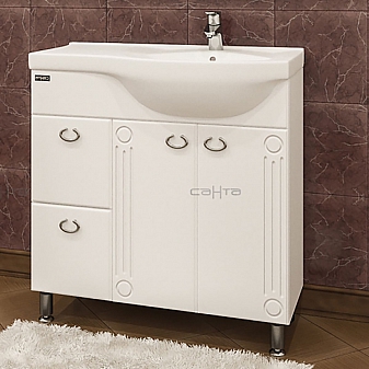 Тумба с умывальником Санта Коралл 83 см левая