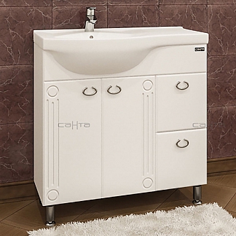 Тумба с умывальником Санта Коралл 83 см правая