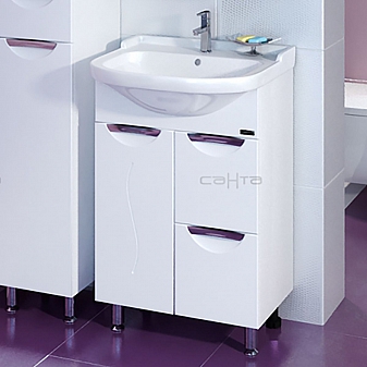 Тумба с умывальником Санта Полис 60 см 2 ящика