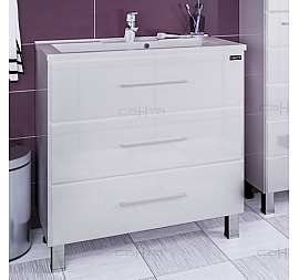 Тумба с умывальником Санта Омега 207040л 90 см напольная