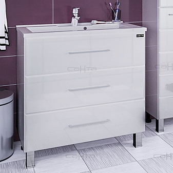 Тумба с умывальником Санта Омега 207040л 90 см напольная