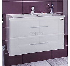Тумба с умывальником Санта Омега 207041л 90 см подвесная