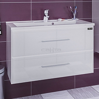 Тумба с умывальником Санта Омега 207041л 90 см подвесная