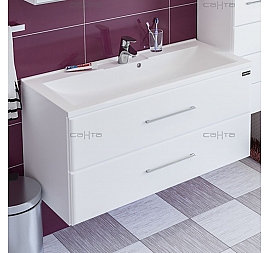 Тумба с умывальником Санта Омега 207028л 100 см подвесная