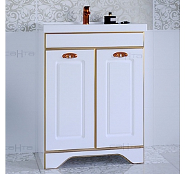Тумба с умывальником Санта Мадрид 60 см золото