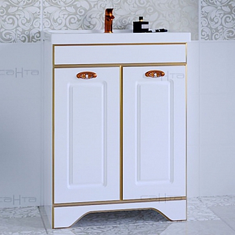 Тумба с умывальником Санта Мадрид 60 см золото