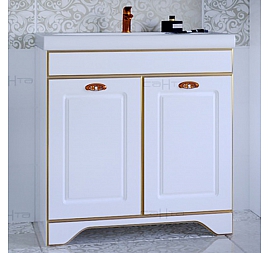 Тумба с умывальником Санта Мадрид 80 см золото
