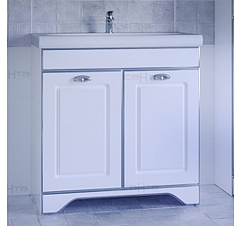 Тумба с умывальником Санта Мадрид 80 см серебро