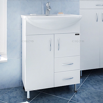 Тумба с умывальником Санта Стандарт Сити 201076 60 см 2 ящика