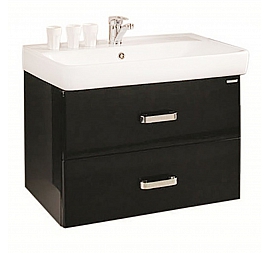 Тумба с умывальником Акватон Америна 1A1377K1AM950 80 см черная