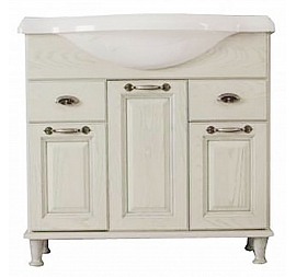 Тумба с умывальником Акватон Жерона 1A1585K5GEM40 85 см белое золото