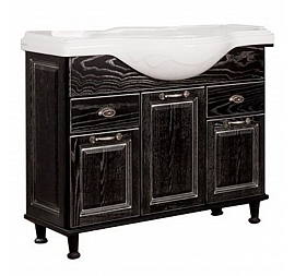 Тумба с умывальником Акватон Жерона 1A1585K5GEM50 85 см черное серебро