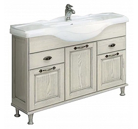 Тумба с умывальником Акватон Жерона 1A1586K5GEM20 105 см белое серебро