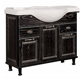 Тумба с умывальником Акватон Жерона 1A1586K5GEM50 105 см черное серебро