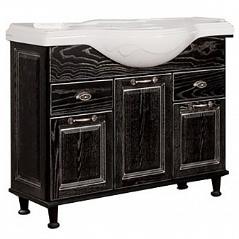 Тумба с умывальником Акватон Жерона 1A1586K5GEM50 105 см черное серебро