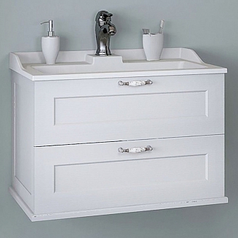 Тумба с умывальником Акватон Леон 1A1870K0LBPS0 65 см дуб белый