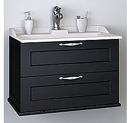 Тумба с умывальником Акватон Леон 1A1870K0LBPT0 65 см ясень черный