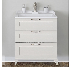 Тумба с умывальником Акватон Леон Н 1A1946K0LBPS0 65 см дуб белый